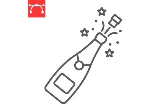 Champagne Pop Line Icon: Elevate Your Blog Graphics and Icons