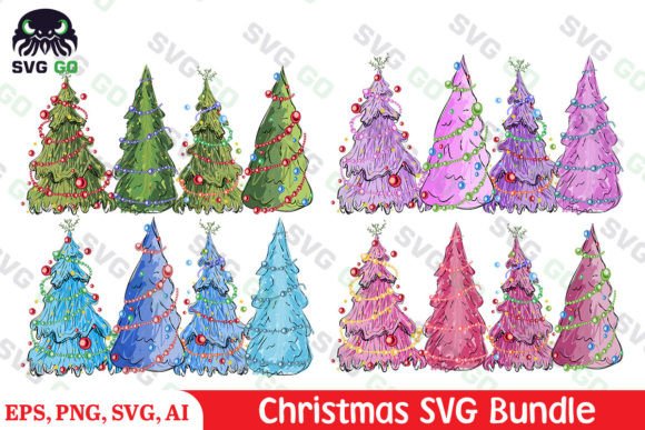 Christmas Tree Bundle Sublimation SVG for Crafts & Blogs