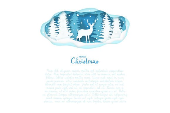 Deer on Winter Forest in Paper Cut: A Designer's Review of Seasonal Backgrounds