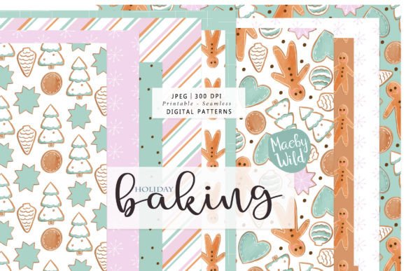 Holiday Baking Gingerbread Man Pattern for Editorial and Patterns