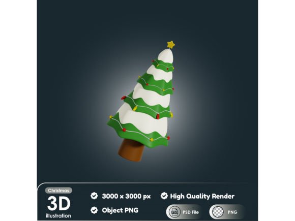 Pine Tree – 3D Christmas Icon for Icons & Crafts