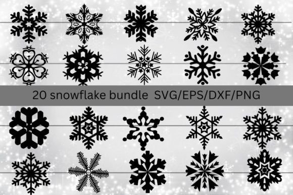 Snowflake-svg Bundle for Print Templates & Crafting
