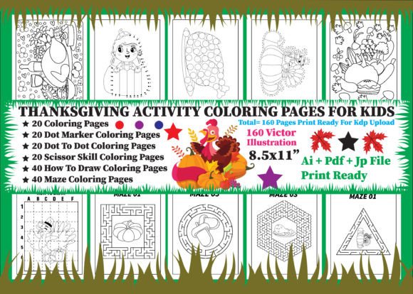 Thanksgiving Activity Coloring Pages for Coloring Pages Amp