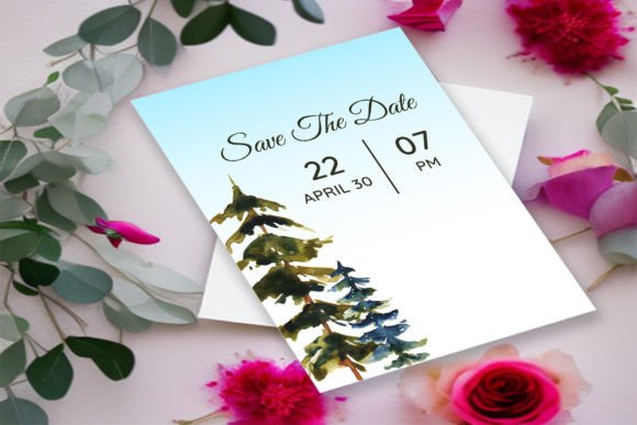 Winter Rustic Pine Trees Wedding Card Embroidery Review
