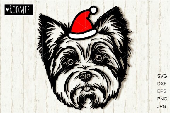 Yorkshire Terrier in Santa Hat, Yorkie Crafts
